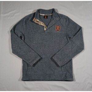 Ocean Coast Shirt Mens M Gray Fleece Pullover‎ Snap Realtree